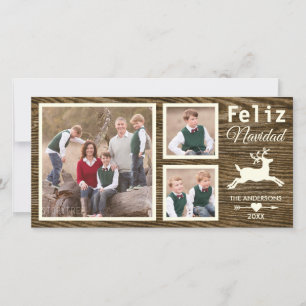 Cartes Pour Fêtes Annuelles Photo en bois rustique espagnole de Navidad de