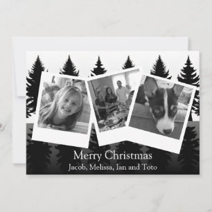 Cartes Pour Fêtes Annuelles Photo en noir et blanc Noël moderne