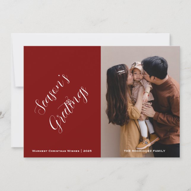 Cartes Pour Fêtes Annuelles Photo et texte personnalisés de Noël (Devant)
