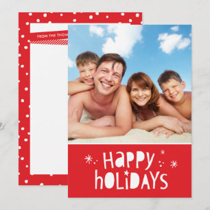 Cartes Pour Fêtes Annuelles PHOTO FAMILIALE NOËL typographie moderne heureux