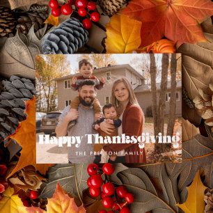 Cartes Pour Fêtes Annuelles Photo famille Bon thanksgiving classique