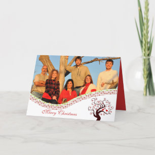Cartes Pour Fêtes Annuelles Photo famille Oiseaux mignons Arbre de Noël