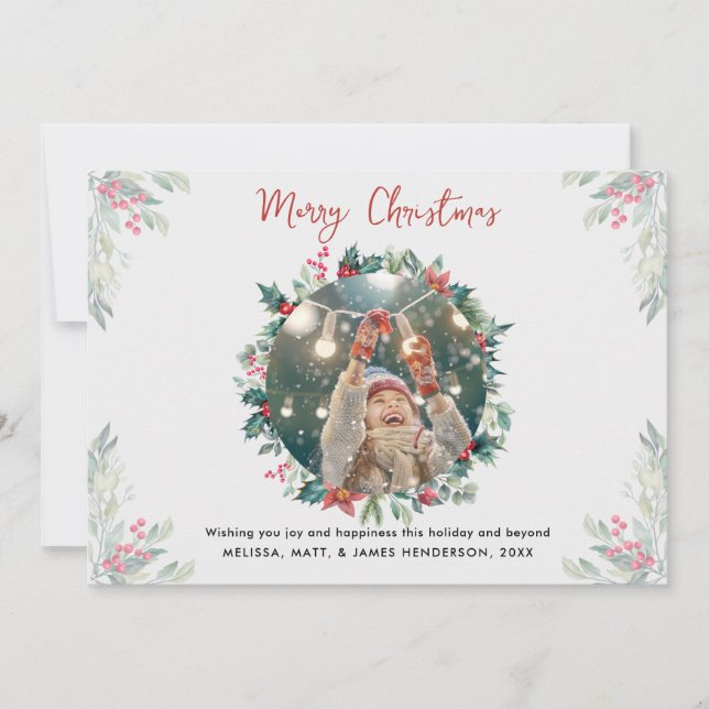 Cartes Pour Fêtes Annuelles Photo Famille Plaid de Noël (Devant)
