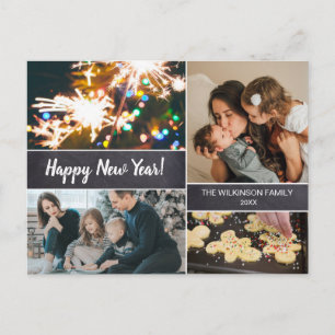 Cartes Pour Fêtes Annuelles Photo Famille Simple Moderne Collage de photos Joy