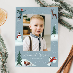 Cartes Pour Fêtes Annuelles Photo fantaisiste de neige qui tombe