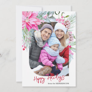 Cartes Pour Fêtes Annuelles Photo Festif Colorful Pink Poinsettias