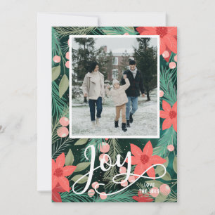 Cartes Pour Fêtes Annuelles Photo Festive Be Joyeux Joy Flat Holiday Card