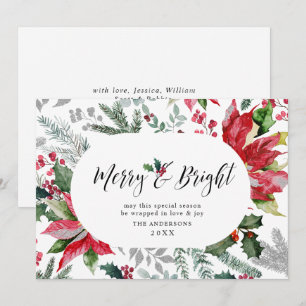 Cartes Pour Fêtes Annuelles Photo festive de gui de Noël au poinsettia