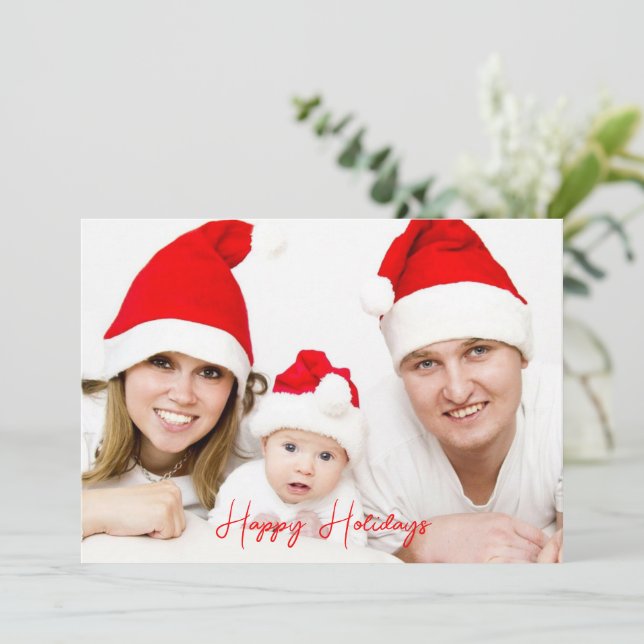 Cartes Pour Fêtes Annuelles Photo festive tendance joyeux Noël Nouvel An  (Debout devant)
