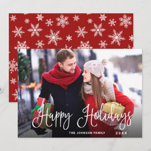 Cartes Pour Fêtes Annuelles PHOTO Fêtes Joyeuses Moderne Salutation de Noël