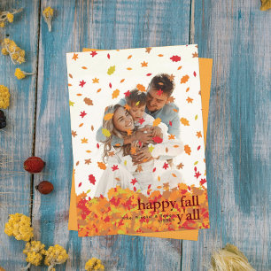 CARTES POUR FÊTES ANNUELLES PHOTO FEUILLE EN CHUTE