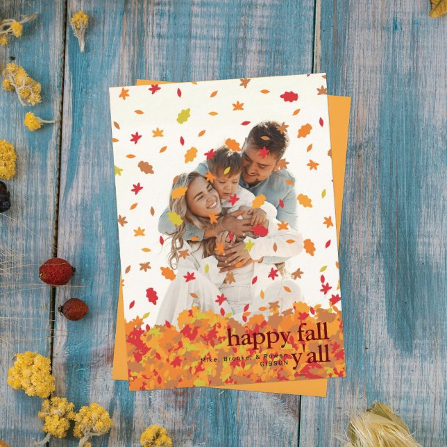 CARTES POUR FÊTES ANNUELLES PHOTO FEUILLE EN CHUTE (Créateur téléchargé)