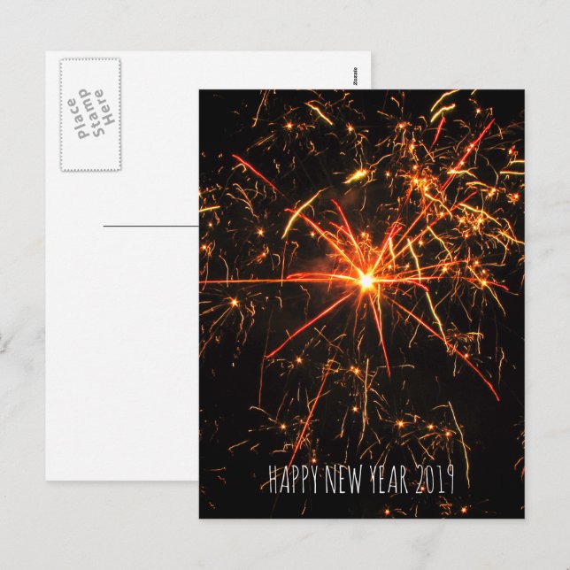 Cartes Pour Fêtes Annuelles Photo Fireworks Joyeux Nouvel An 2023 (Devant / Derrière)