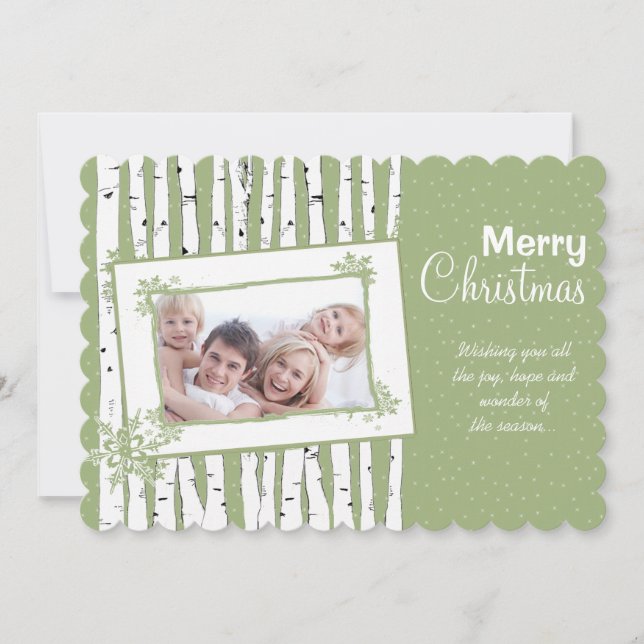 Cartes Pour Fêtes Annuelles Photo Forest Birry Tree Joyeux Noël (Devant)