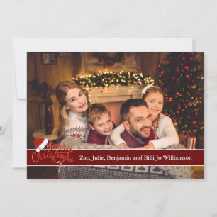 Cartes Pour Fêtes Annuelles Photo Full Card With Santa Hat Merry Christmas