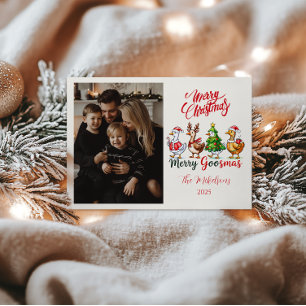 Cartes Pour Fêtes Annuelles Photo Funny Merry Goosmas Noël
