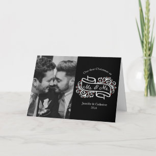 Cartes Pour Fêtes Annuelles Photo gaie élégante de Noël de nouveaux mariés