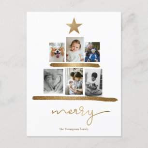 Cartes Pour Fêtes Annuelles Photo Gold Tree Collage Joyeux Noël 2020