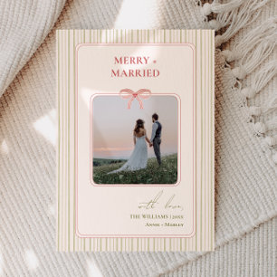 Cartes Pour Fêtes Annuelles Photo Grandmillennial Coquette Merry + Mariés Deux