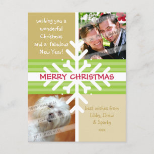 Cartes Pour Fêtes Annuelles PHOTO GREETING POSTCARD :: snowflake dissection P4