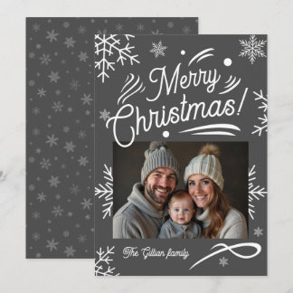 Cartes Pour Fêtes Annuelles photo gris blanc