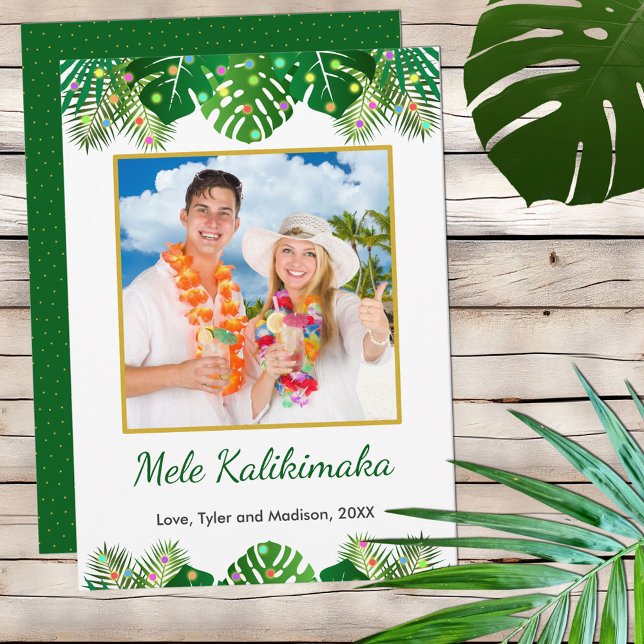 Cartes Pour Fêtes Annuelles Photo Hawaiian Mele Kalikimaka (Créateur téléchargé)