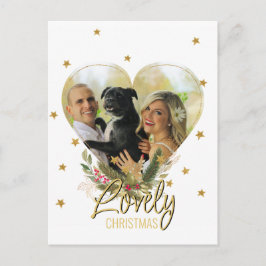 Cartes Pour Fêtes Annuelles Photo Heart Gold Parties scintillant Stars Beau No