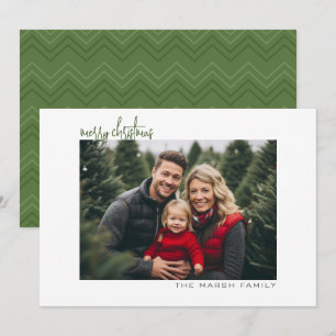 Cartes Pour Fêtes Annuelles Photo horizontal - chevron - bordure blanche minim