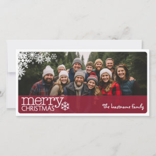Cartes Pour Fêtes Annuelles Photo horizontale complète - Joyeux Noël rouge