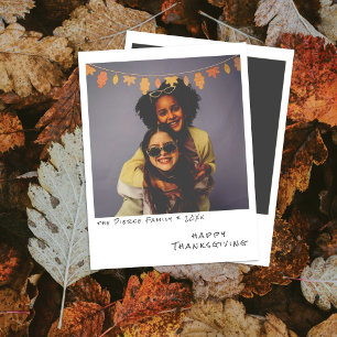 Cartes Pour Fêtes Annuelles Photo instantané vintage - Guirlande de feuilles d