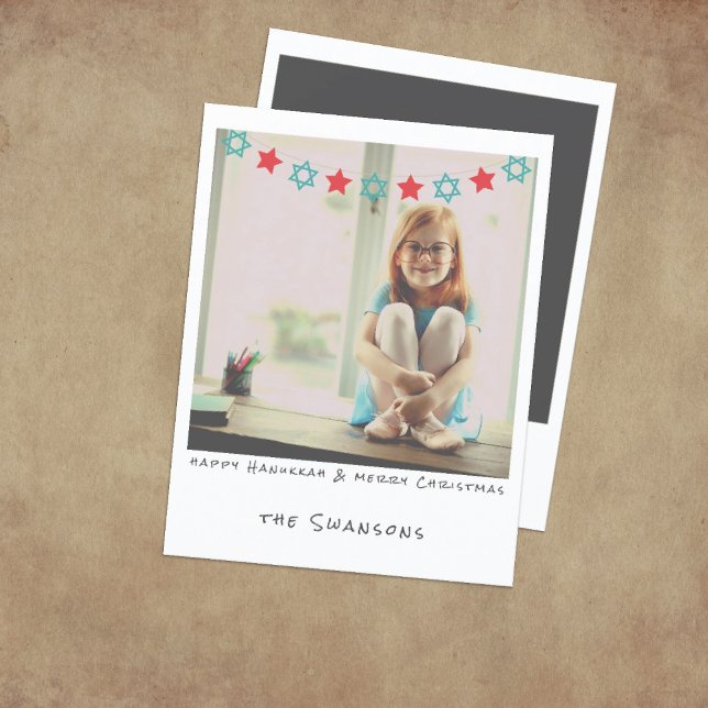 Cartes Pour Fêtes Annuelles Photo instantanée Nostalgic Hanoukka/Noël (Créateur téléchargé)