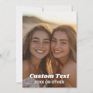 Cartes Pour Fêtes Annuelles Photo intégrale - Texte personnalisé vertical