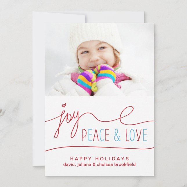Cartes Pour Fêtes Annuelles Photo Joy Lettrée à la main (Devant)