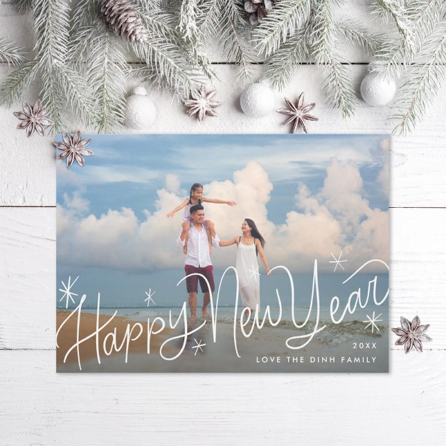 Cartes Pour Fêtes Annuelles Photo Joyeuse du Nouvel An (Créateur téléchargé)