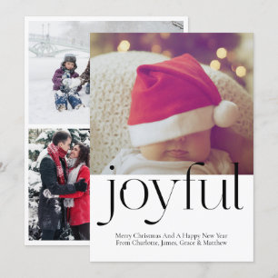 Cartes Pour Fêtes Annuelles Photo Joyeuse Personnalisée Noël Noir Blanc