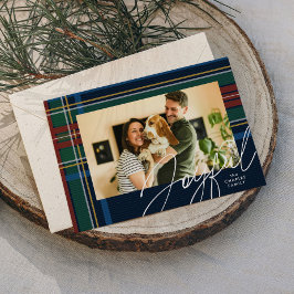 Cartes Pour Fêtes Annuelles Photo joyeux à carreaux de Noël