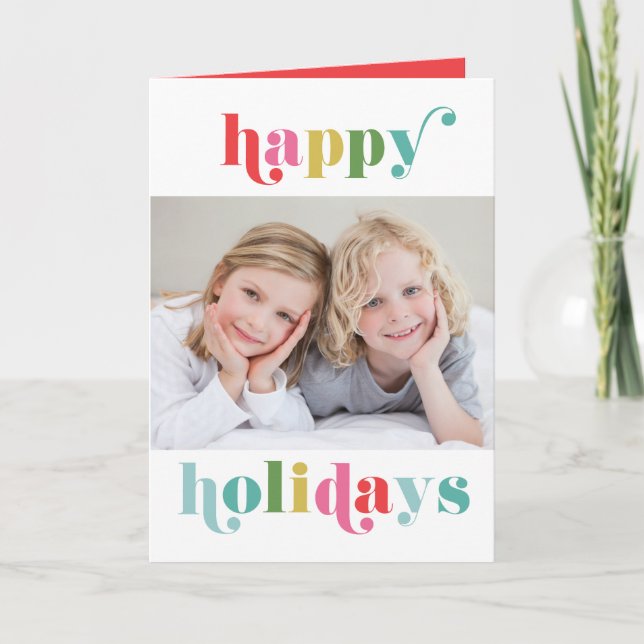Cartes Pour Fêtes Annuelles Photo joyeux couleur moderne (Devant)