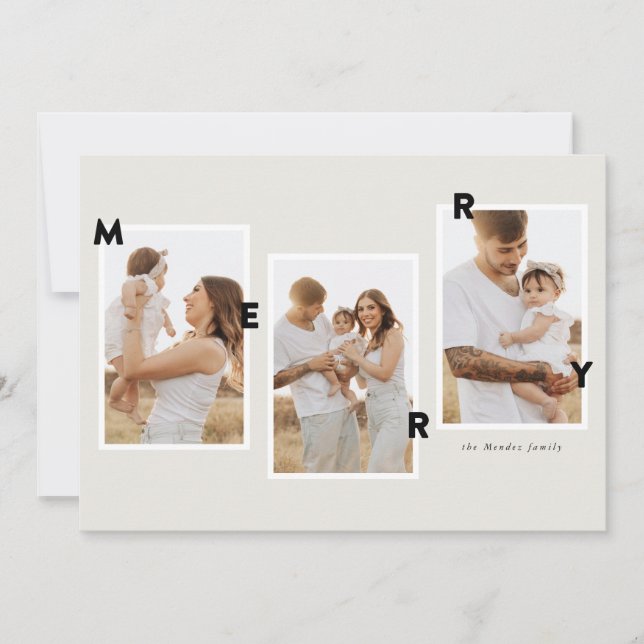 Cartes Pour Fêtes Annuelles Photo Joyeux moderne (Devant)