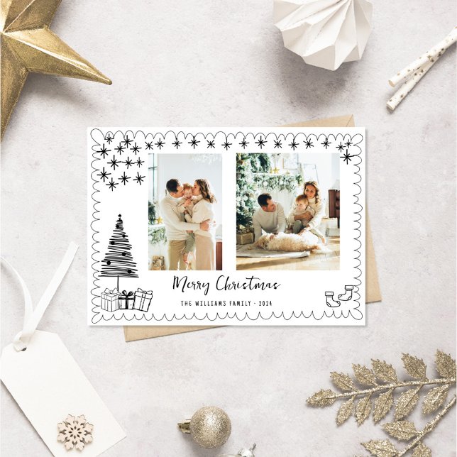 Cartes Pour Fêtes Annuelles Photo Joyeux Noël à la main (Créateur téléchargé)