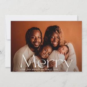 Cartes Pour Fêtes Annuelles Photo Joyeux Noël blanc moderne