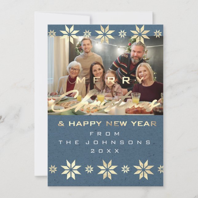 Cartes Pour Fêtes Annuelles Photo Joyeux Noël Joyeux Nouvel An gris (Devant)