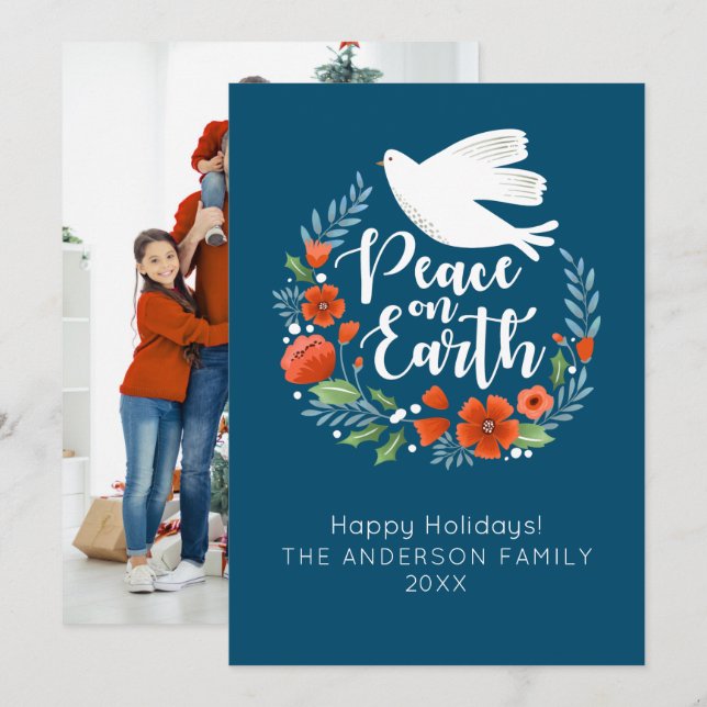 Cartes Pour Fêtes Annuelles Photo Joyeux Noël moderne (Devant / Derrière)