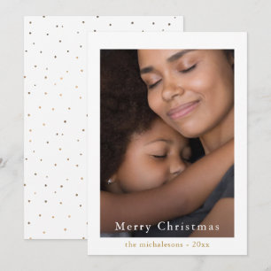 Cartes Pour Fêtes Annuelles Photo Joyeux Noël Points Dorés