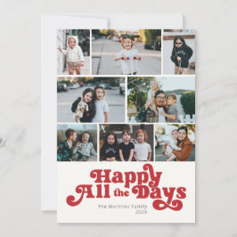 Cartes Pour Fêtes Annuelles Photo Joyeux Tous les Jours Rouge