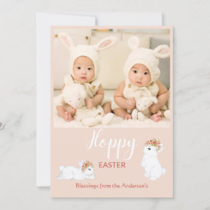 Cartes Pour Fêtes Annuelles Photo lapin lapin de Pâques mignonne Hoppy