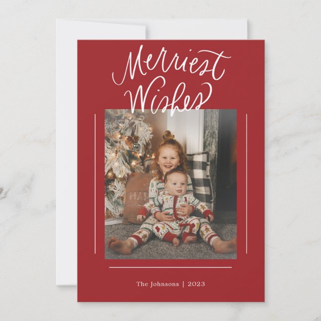 Cartes Pour Fêtes Annuelles Photo Lettrée à la main (Devant)