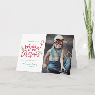 Cartes Pour Fêtes Annuelles Photo lumineuse de vacances de Noël de manuscrit