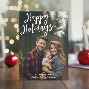 Cartes Pour Fêtes Annuelles Photo manuscrite de Noël vert Joyeux
