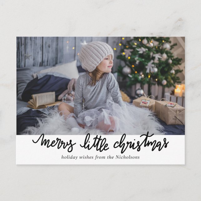Cartes Pour Fêtes Annuelles Photo manuscrite de vacances de Joyeux petit Noël (Devant)