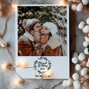 Cartes Pour Fêtes Annuelles Photo Marié et Joyeux